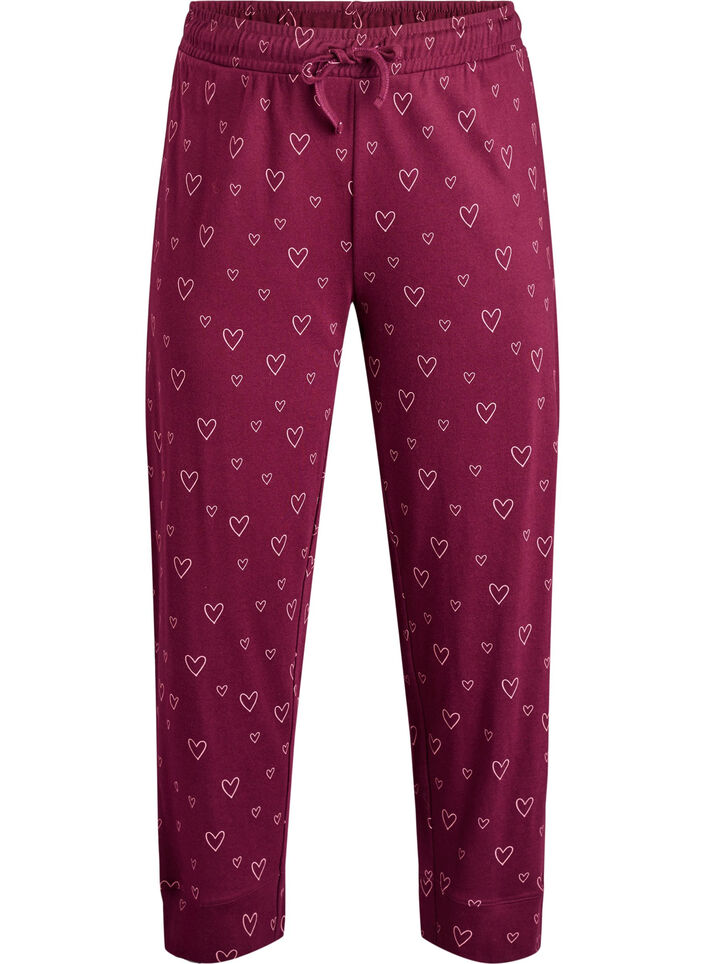 Cotton pyjama trousers with high waist, Red, Packshot image number 0