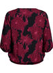 Viscose blouse with flower print and smocking, Dark Bordeaux, Packshot image number 1