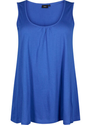 Top with a-shape and round neck, Victoria blue, Packshot image number 0