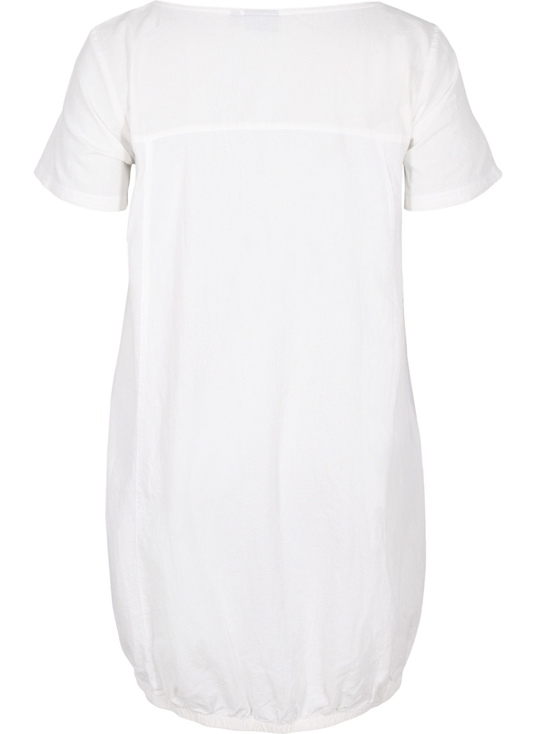 ZizzifashionShort-sleeved cotton dress, White, Packshot image number 1