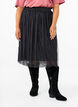 Mesh skirt with glitter, Black, Model image number 2
