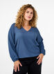 FLASH - Blouse with texture and long sleeves, Sargasso Sea, Model image number 0
