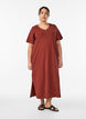 Midi T-shirt dress with a V-neck, Red, Model image number 0