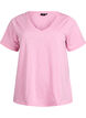 Short sleeve basic t-shirt with v-neck, Pink, Packshot image number 0