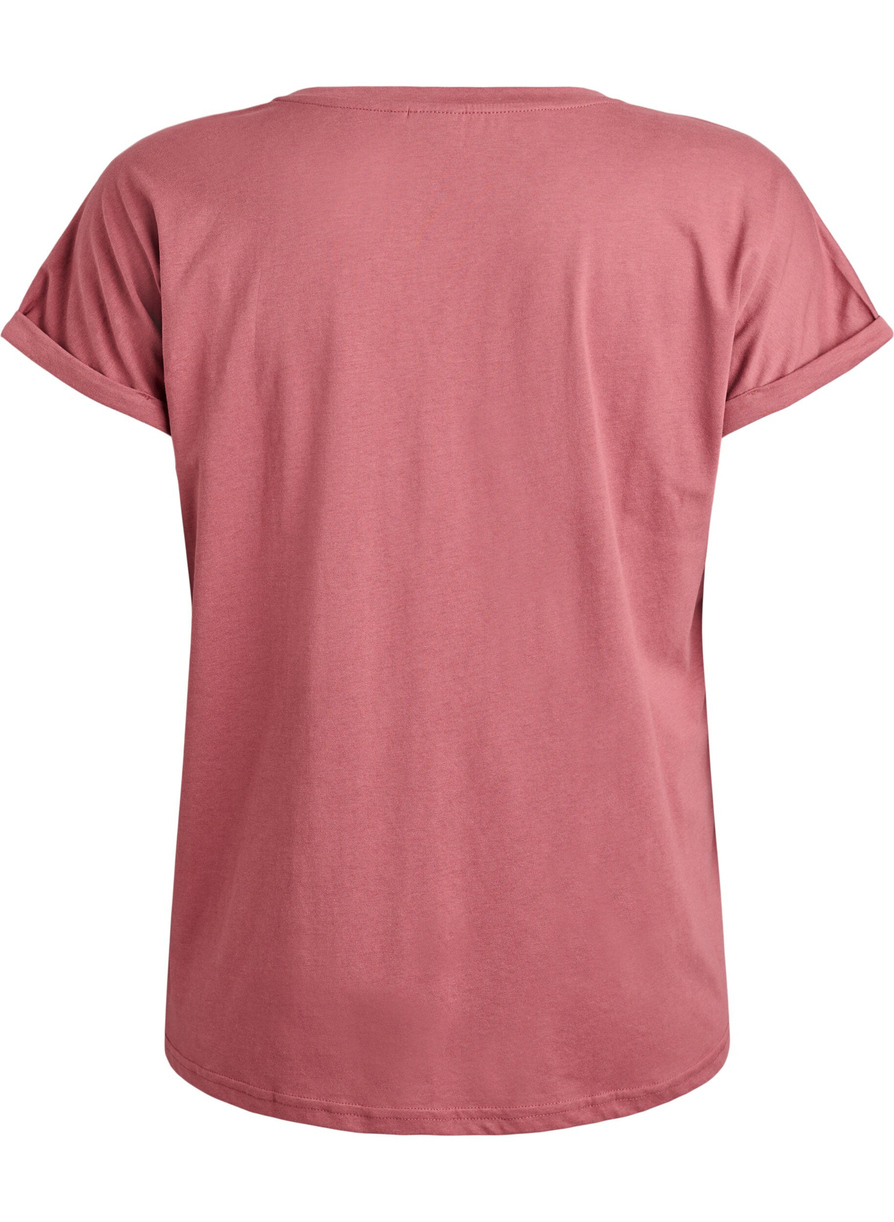 Zizzifashion Short-sleeved t-shirt in a cotton blend, Rose, Packshot image number 1