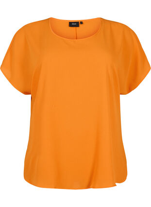 Short sleeved blouse with round neckline, Exuberance, Packshot image number 0