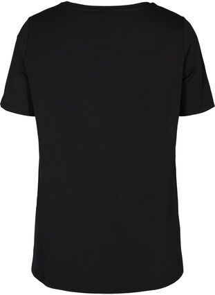 Short-sleeved cotton maternity T-shirt, Black, Packshot image number 1