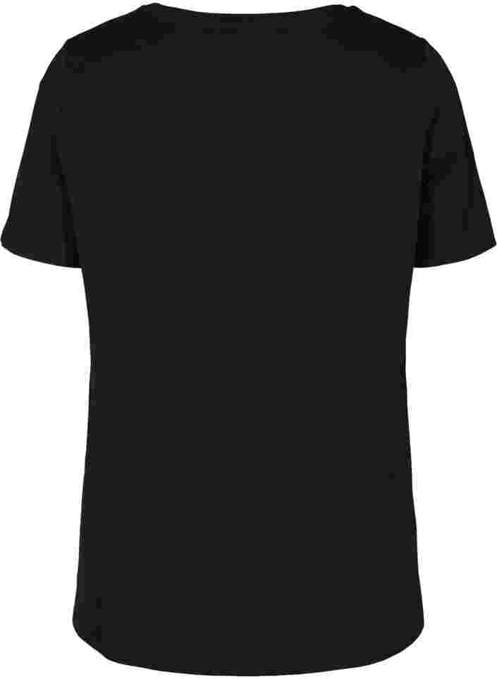 Short-sleeved cotton maternity T-shirt, Black, Packshot image number 1