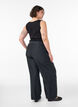 Cotton trousers with embroidered cut-outs, Black, Model image number 1