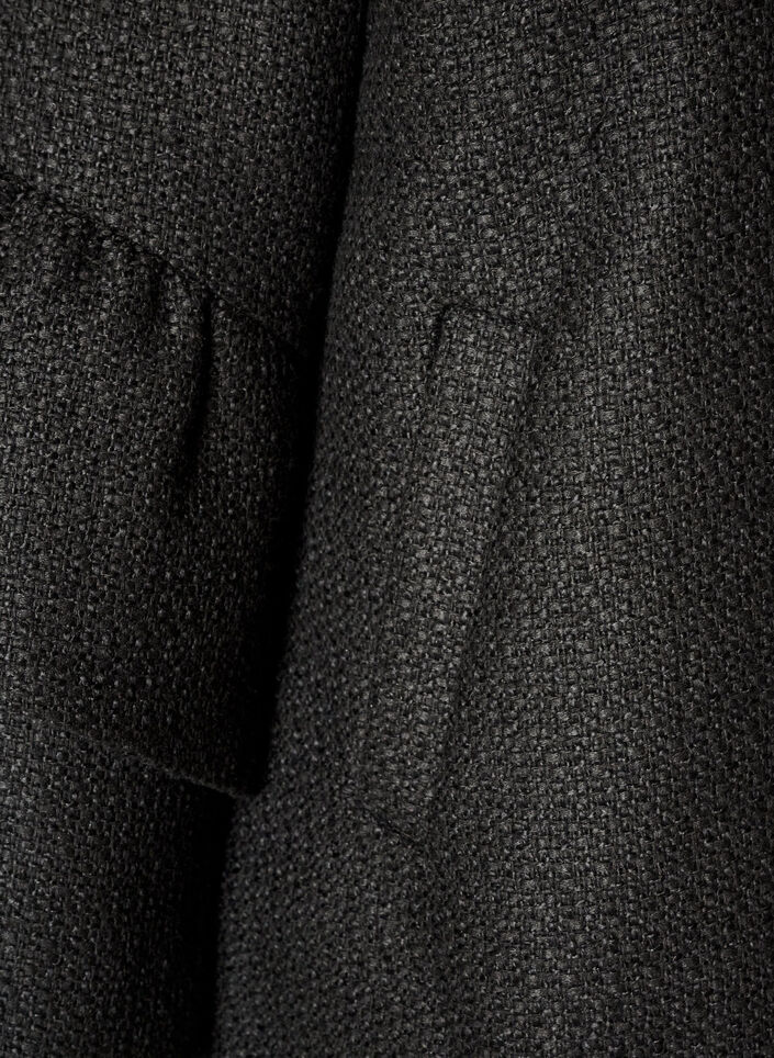 Boucl&eacute; jacket with ruffle details, Black, Packshot image number 3