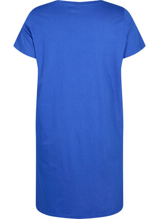 Cotton nightie with short sleeves, Dazzling Blue GOOD, Packshot image number 1