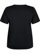 Short-sleeved basic t-shirt with v-neck, Black, Packshot image number 1
