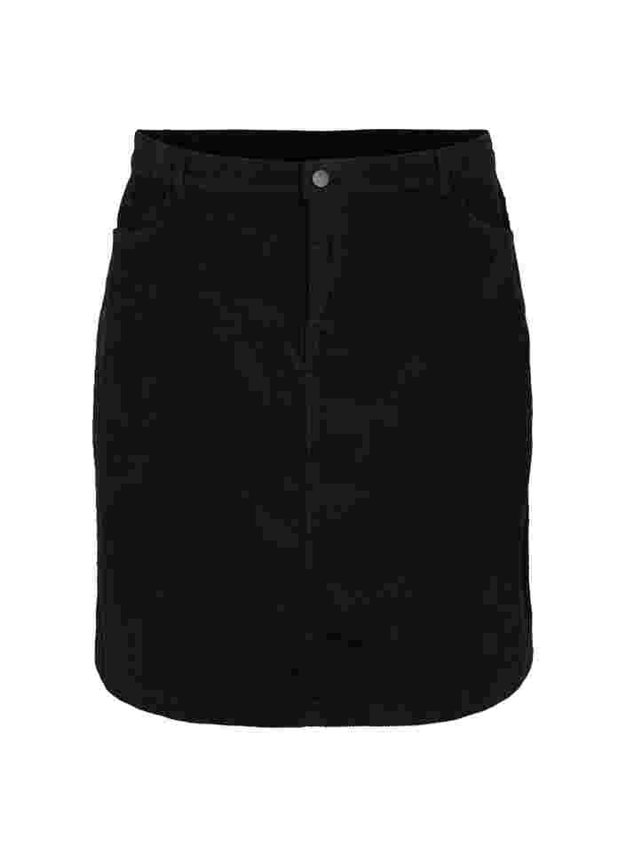 Cotton velvet skirt, Black, Packshot image number 0