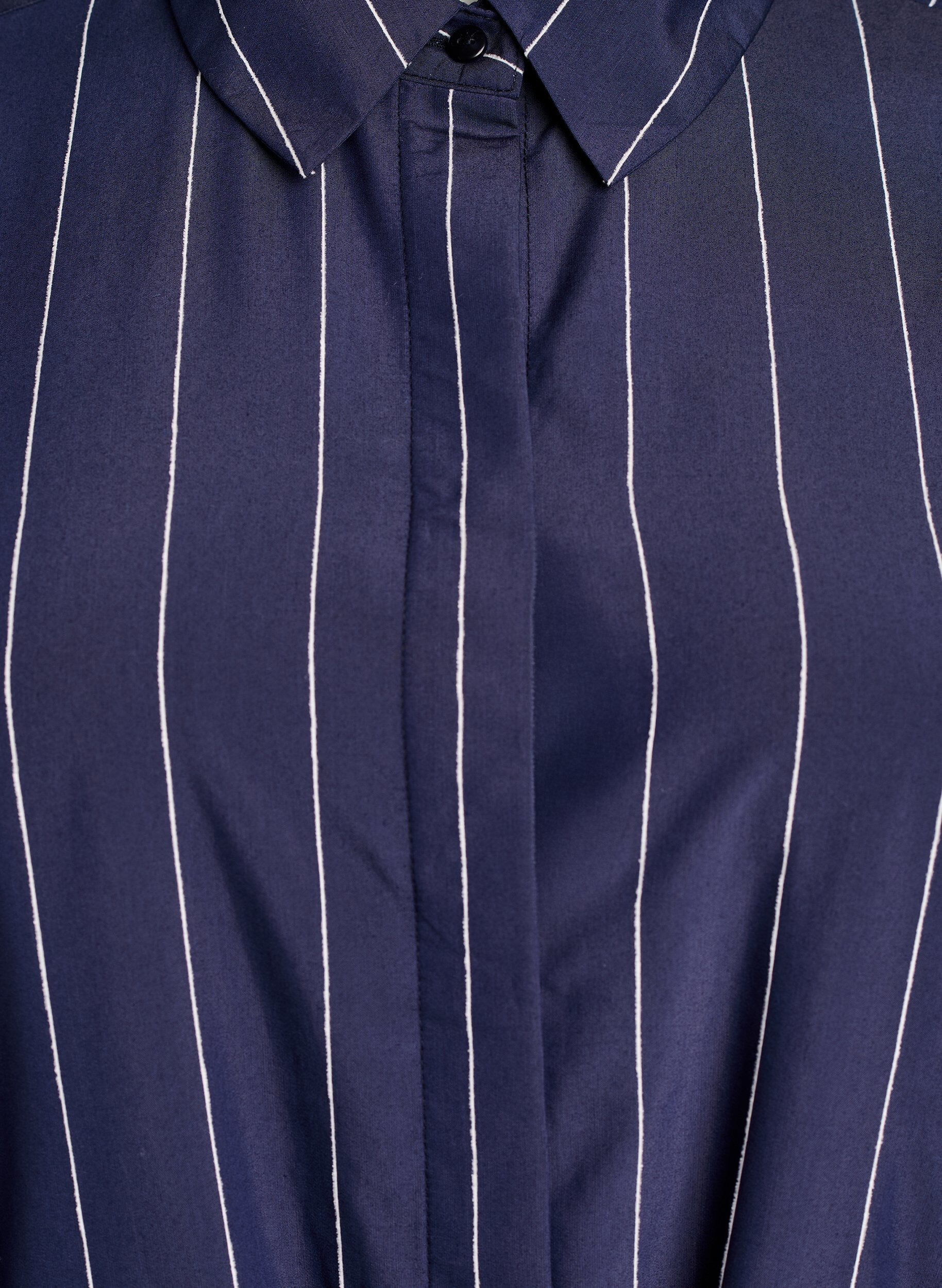 Zizzifashion Long shirt with pinstripes and a tie-belt, Blue, Packshot image number 2