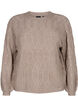 Knitted sweater with pattern and pearls, Desert Taupe Mel., Packshot image number 0