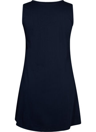 Sleeveless cotton dress with a-shape, Night Sky W. Smile, Packshot image number 1