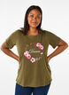 FLASH - T-shirt with motif, Olive Night Flower, Model image number 0