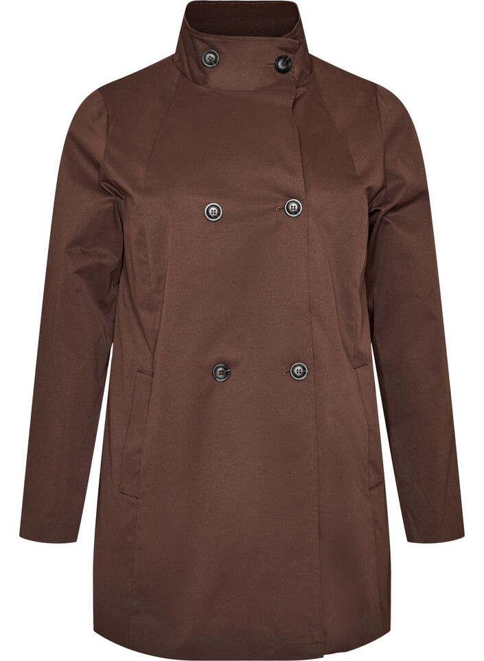 Water-repellent spring jacket with an A-line cut, Brown, Packshot image number 0