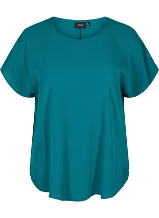 Blouse with short sleeves and a round neckline, Pacific, Packshot image number 0