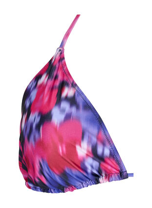 Triangle bikini bra with print, Pink Flower AOP, Packshot image number 2