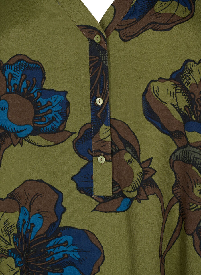 Printed viscose dress, Green, Packshot image number 2
