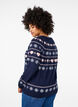 Long-sleeved knitted top with Christmas motif, Navy Blazer Comb, Model image number 1
