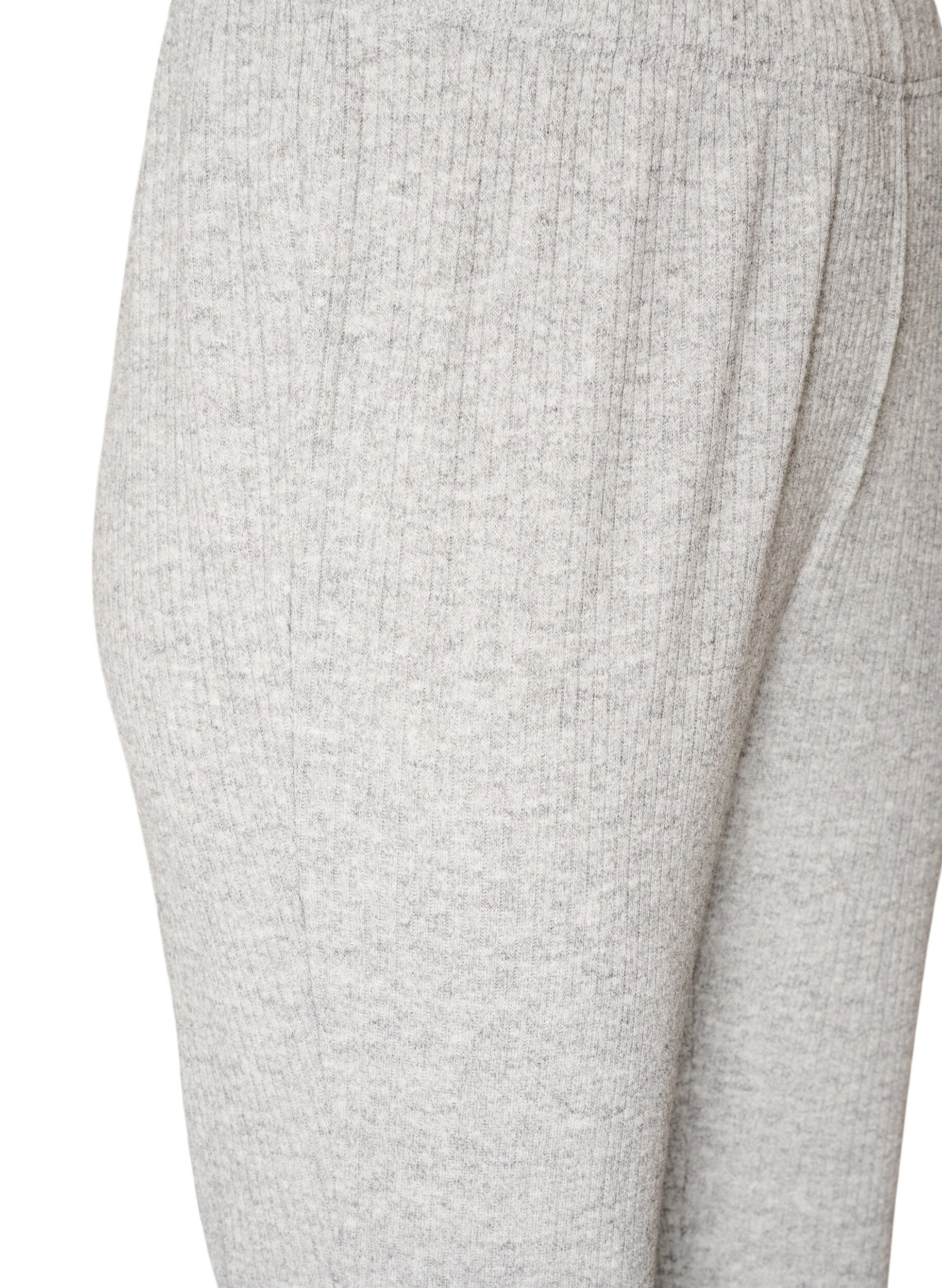 ZizzifashionJersey trousers with ribbed texture and flare, Grey, Packshot image number 2