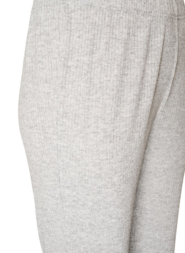Jersey trousers with ribbed texture and flare, Grey, Packshot image number 2