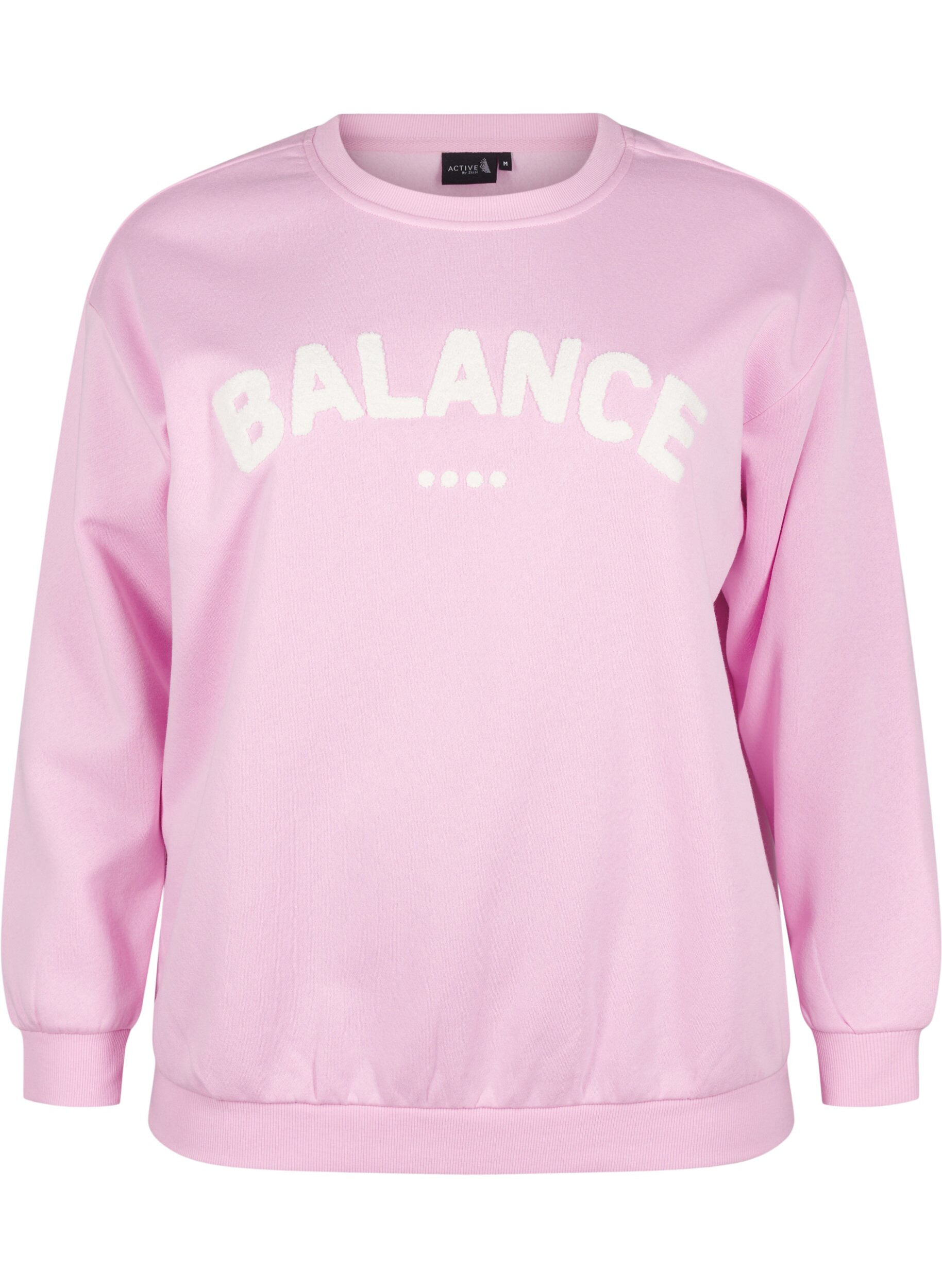 Zizzifashion Sweatshirt with front motif, Pink, Packshot image number 0