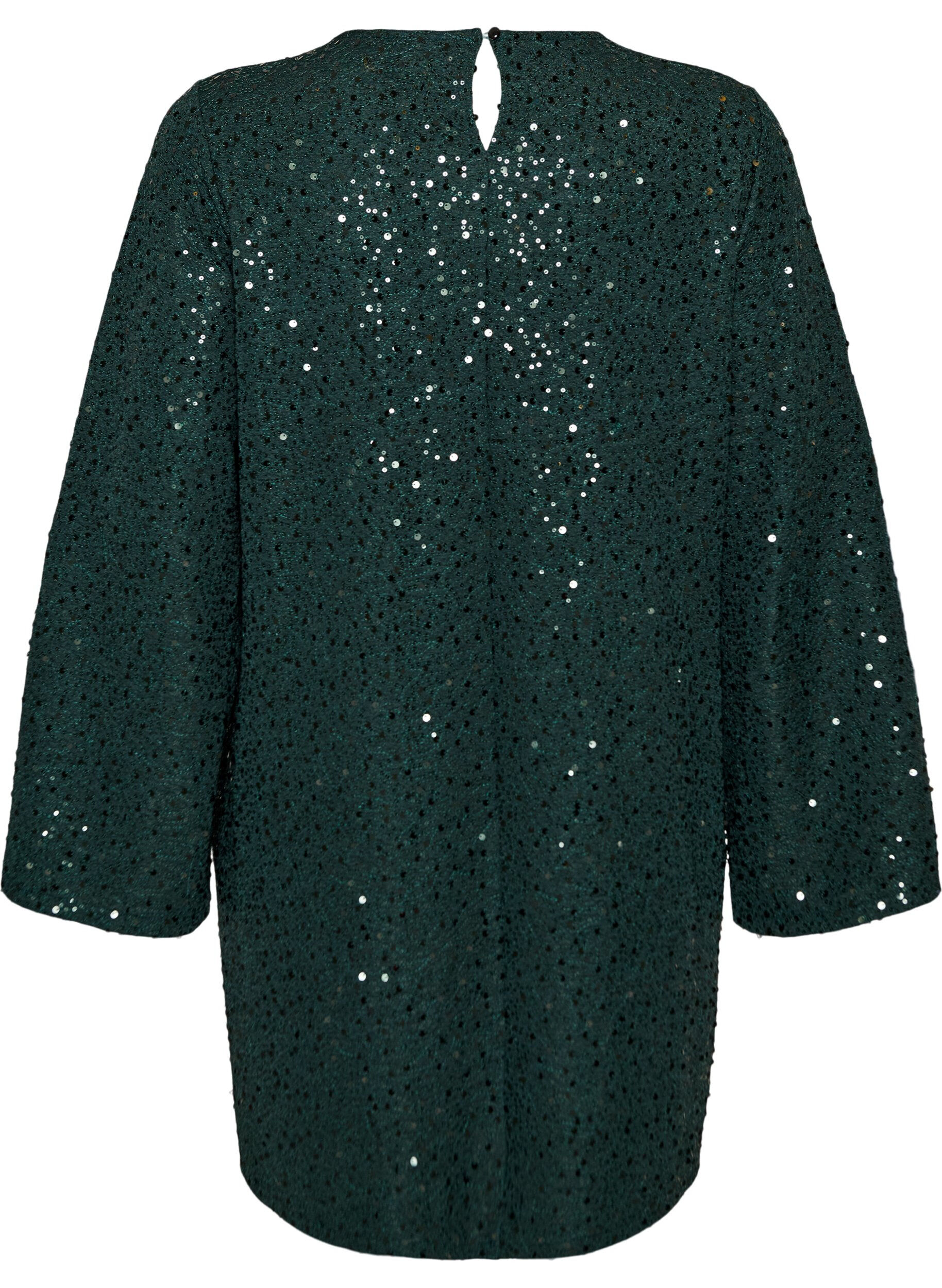 ZizzifashionShort sequin dress with an A-line shape, Green, Packshot image number 1