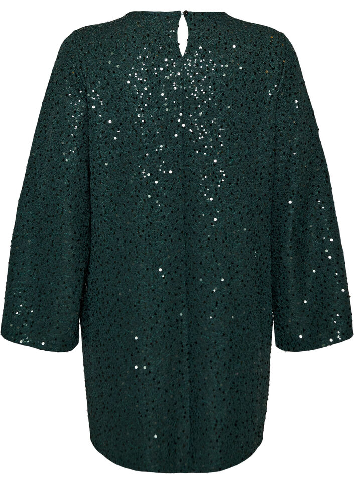 Short sequin dress with an A-line shape, Green, Packshot image number 1