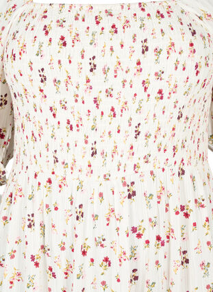 Floral viscose Summer dress, B. White Rose Flower, Packshot image number 2