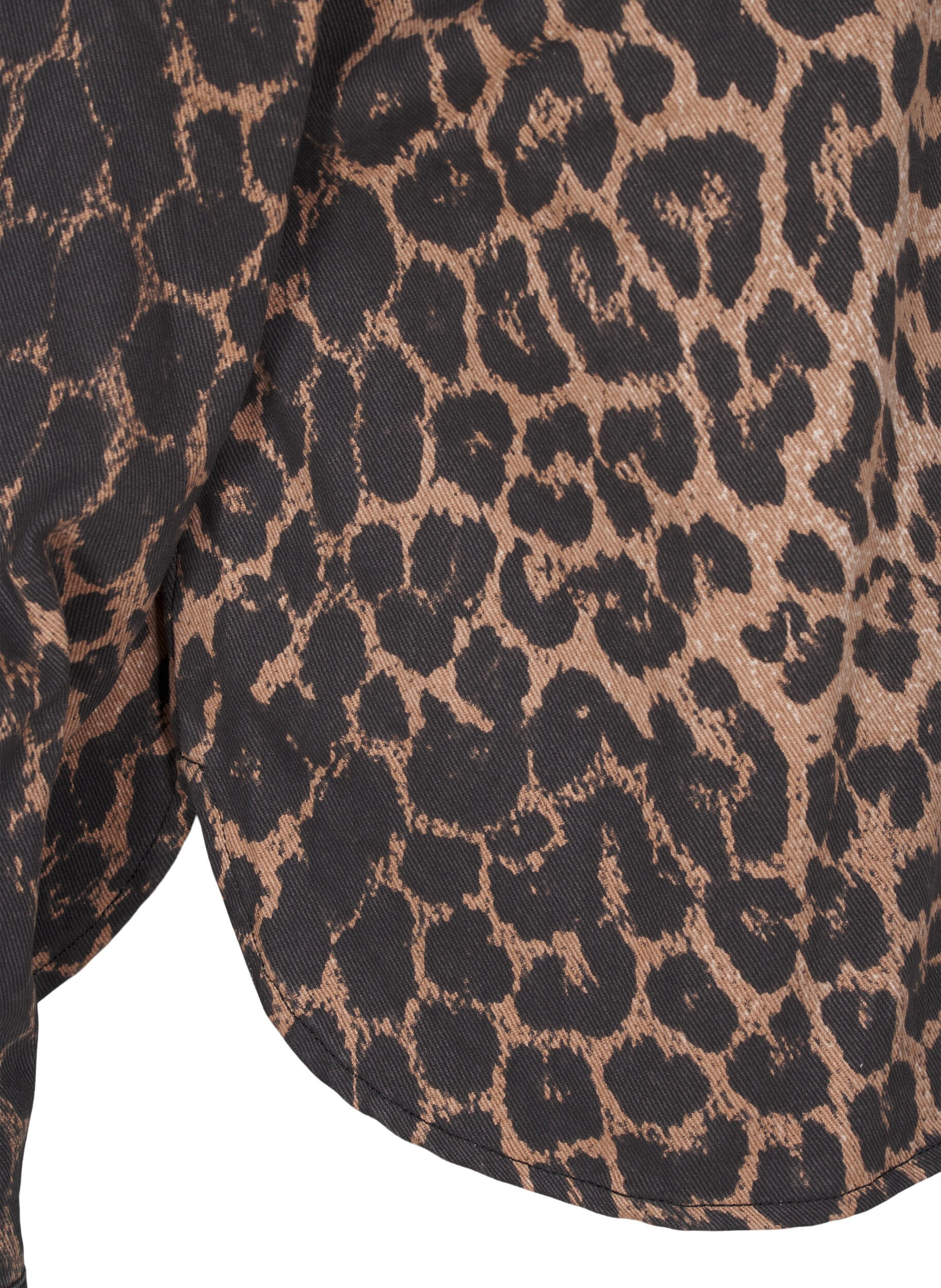 Zizzifashion Canvas jacket with leopard print, Leo AOP, Packshot image number 3