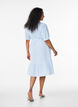Striped midi dress in cotton with a tie-belt, White, Model image number 2