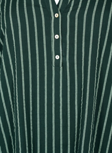 Striped cotton dress with 3/4 sleeves, Scarab/ChinoisStripe, Packshot image number 2