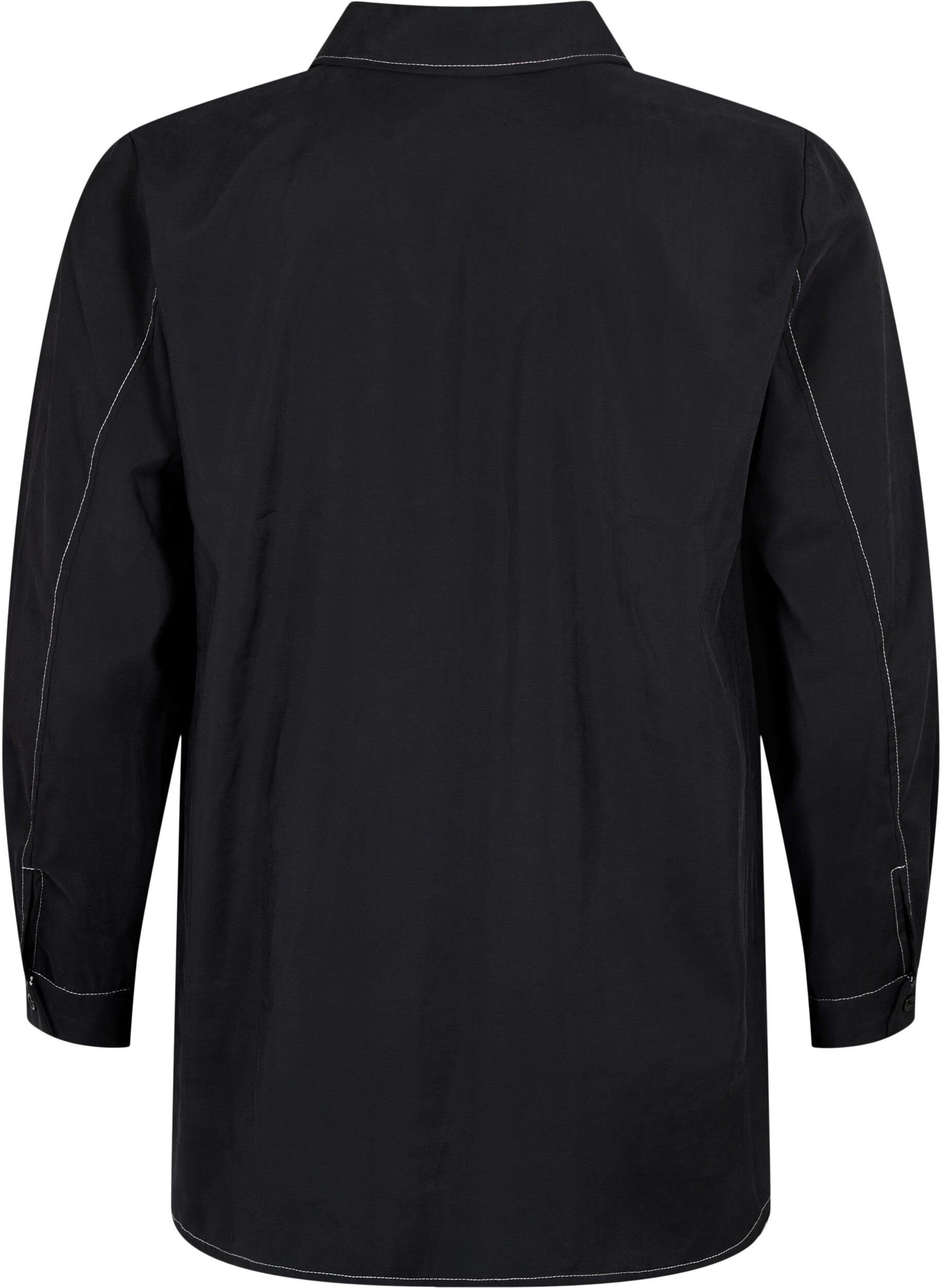 Zizzifashion Shirt with contrast stitching, Black, Packshot image number 1
