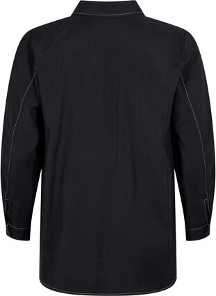 Shirt with contrast stitching, Black, Packshot image number 1