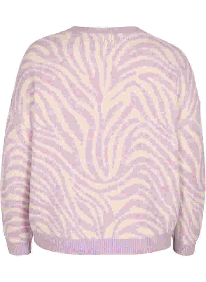 Knitted jumper with print, Lavender  Mel Comb., Packshot image number 1