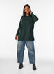 Knitted blouse in cotton-viscose blend, Green, Model image number 1