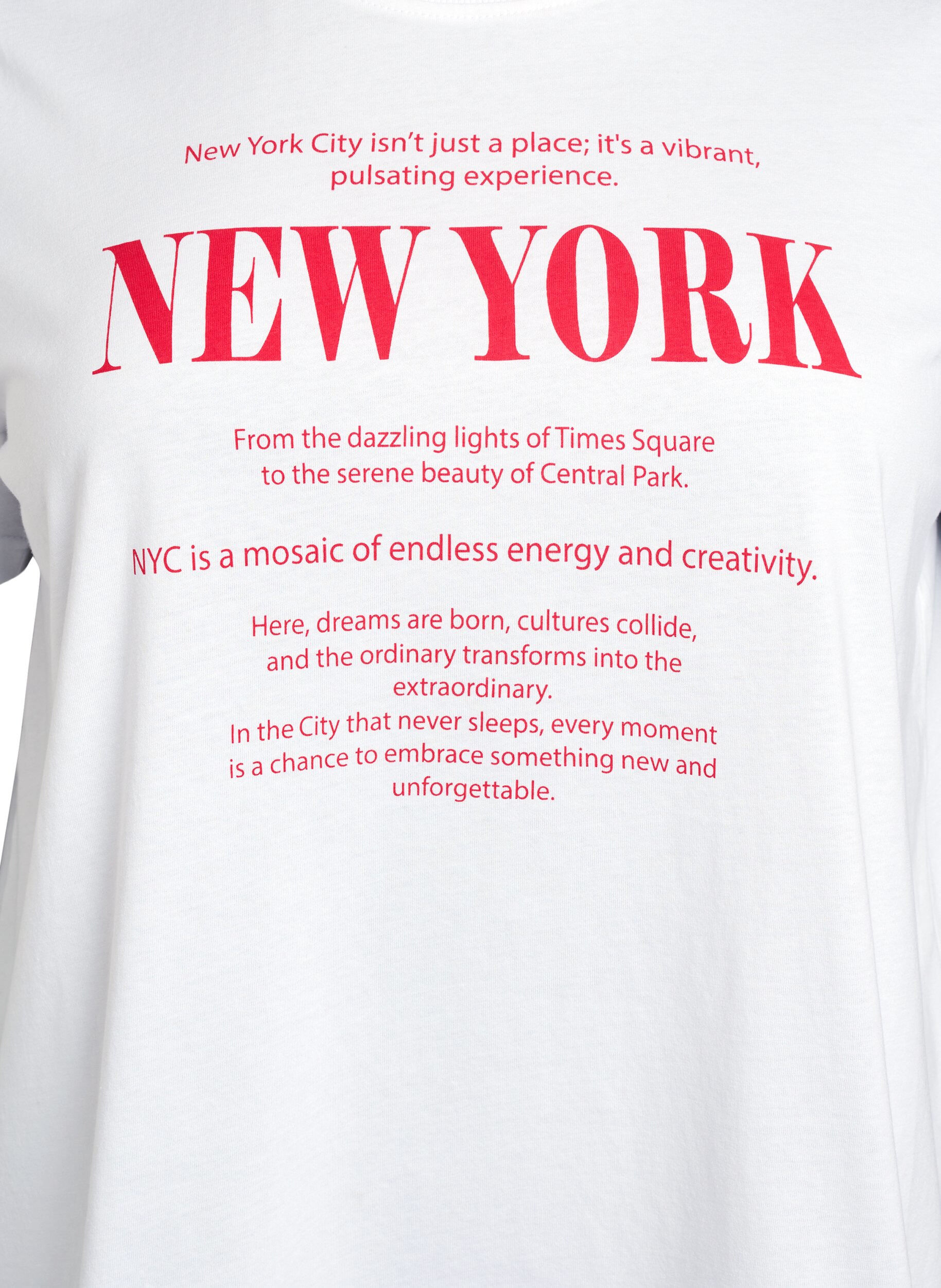 Zizzifashion Basic cotton T-shirt with round neck, White, Packshot image number 2