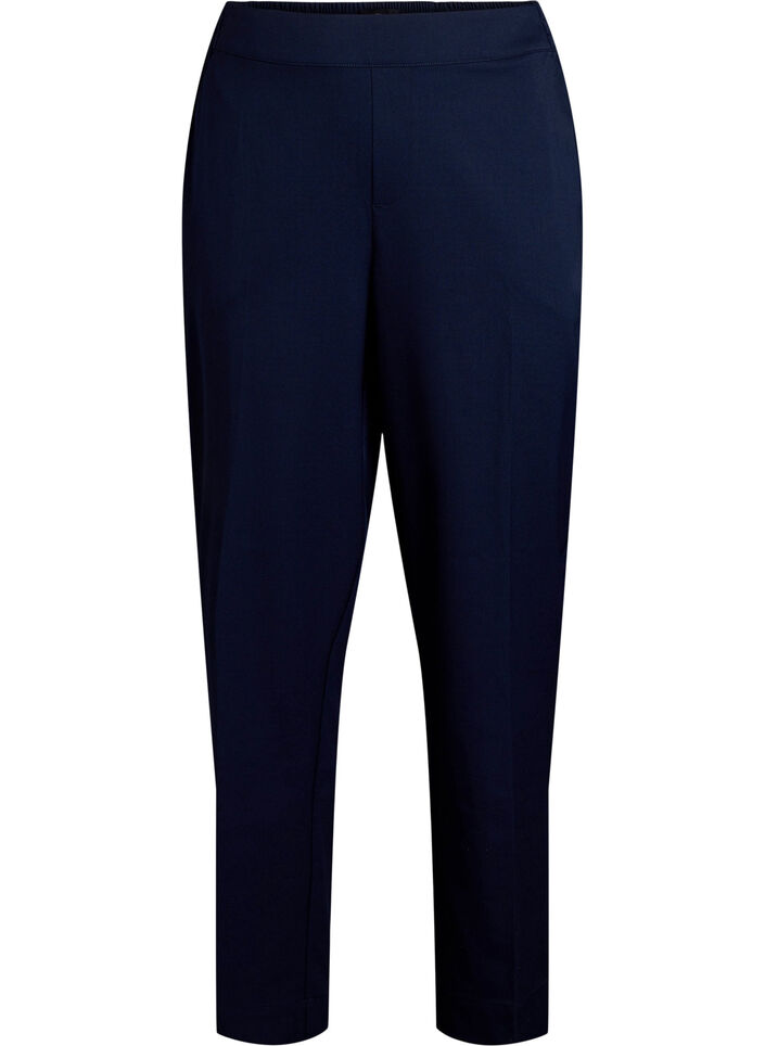 Loose trousers with high waist, Blue, Packshot image number 0