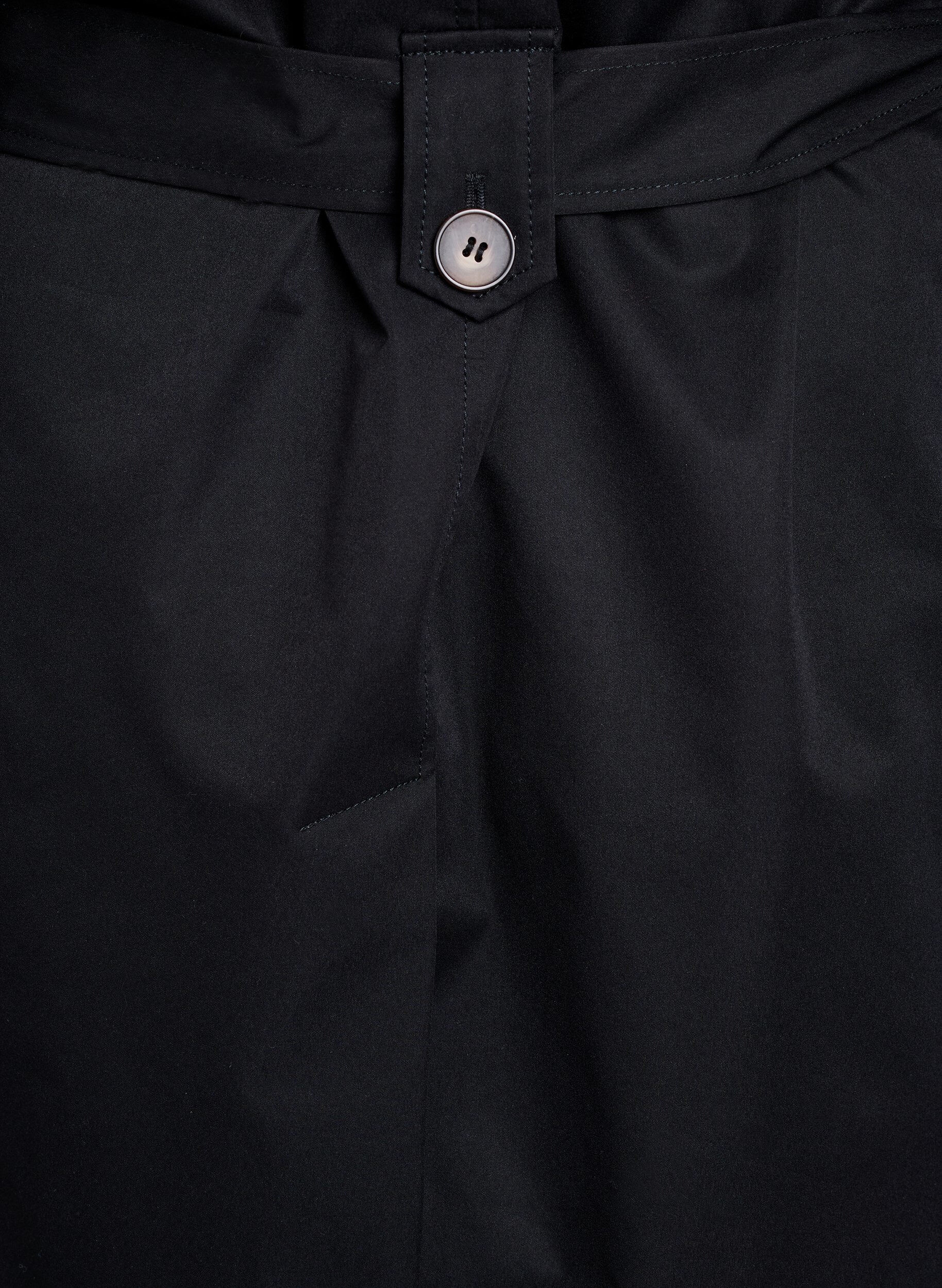 Zizzifashion Mid-length trench coat with belt, Black, Packshot image number 4