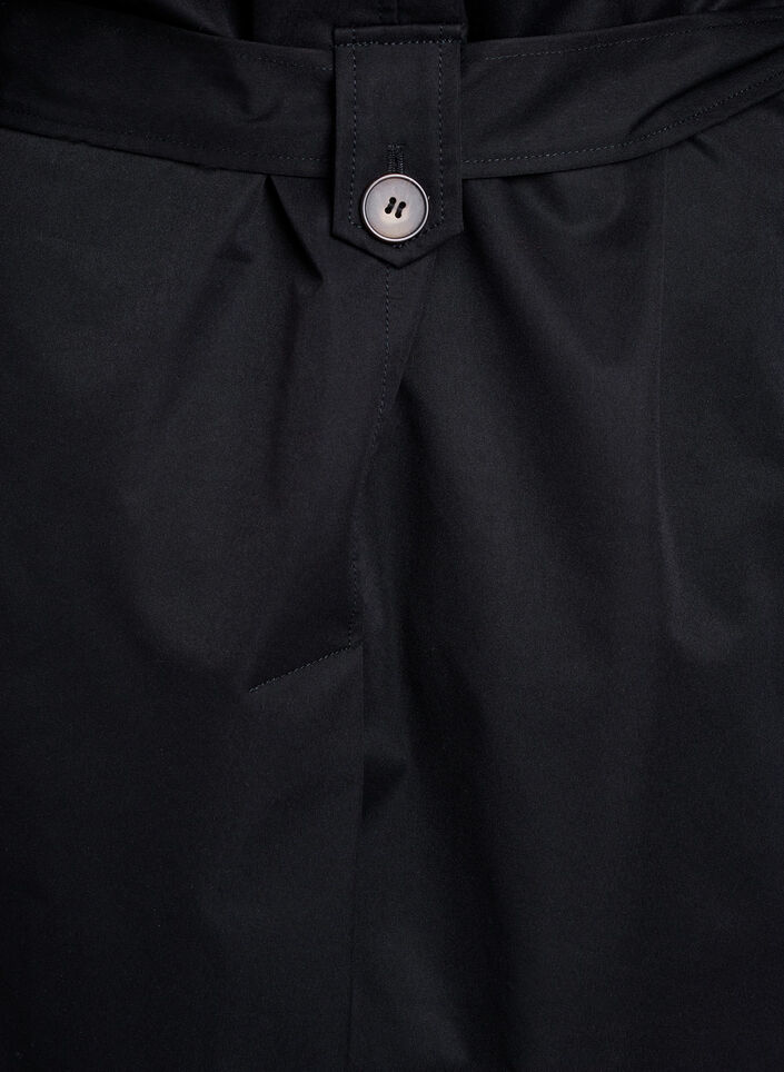 Mid-length trench coat with belt, Black, Packshot image number 4