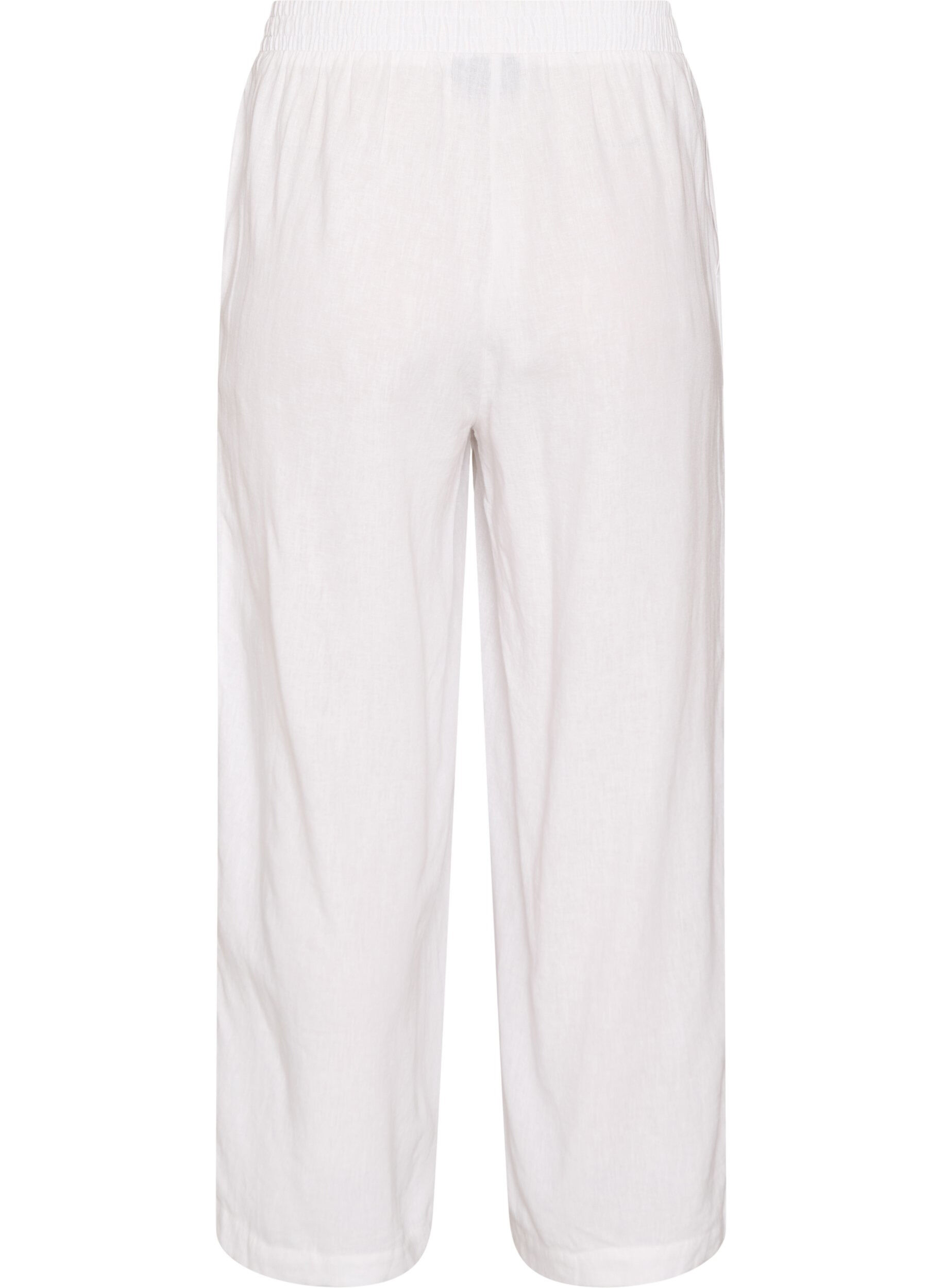 Zizzifashion Wide-leg linen and viscose trousers, White, Packshot image number 1