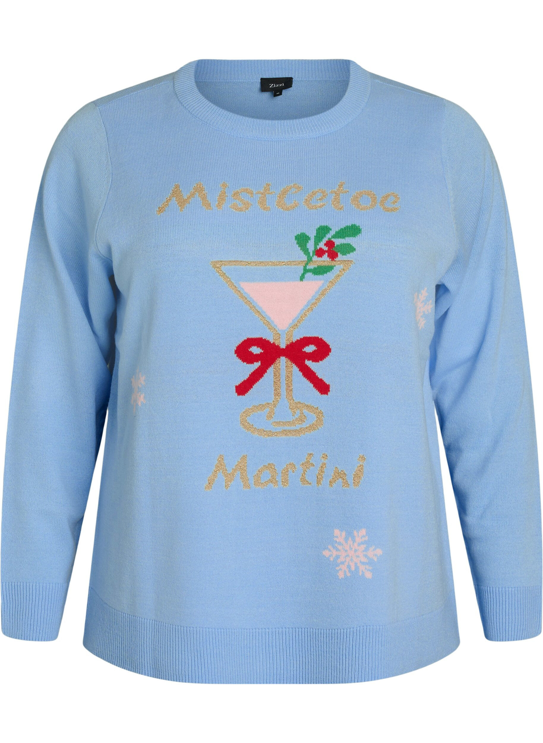 Knitted blouse with a Christmas motif