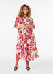 Cotton midi dress with floral print, Red, Model image number 0