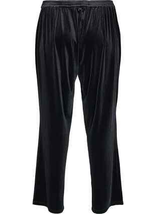 Loose trousers in velour, Black, Packshot image number 1