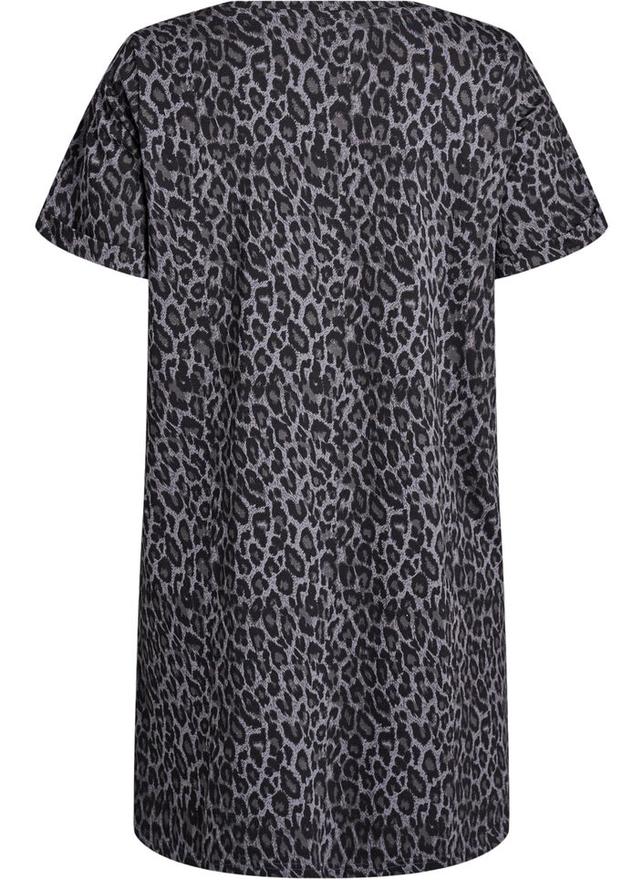 Short T-shirt dress in cotton jersey, Grey, Packshot image number 1