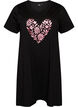 Organic cotton nightdress with V-neck, Black, Packshot image number 0