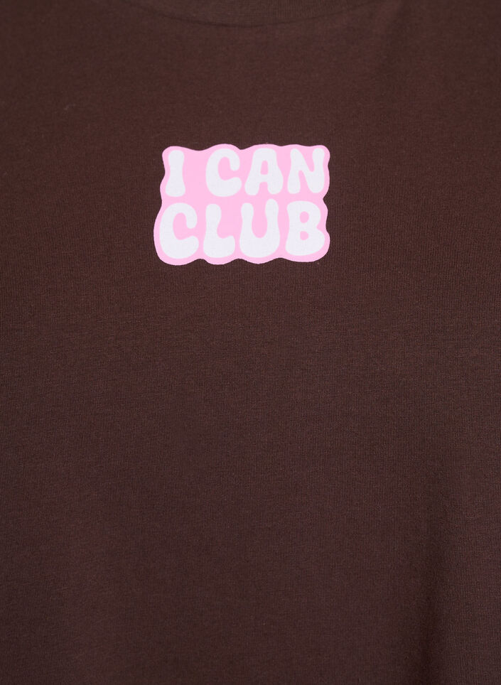 Sporty T-shirt in organic cotton, Brown, Packshot image number 2